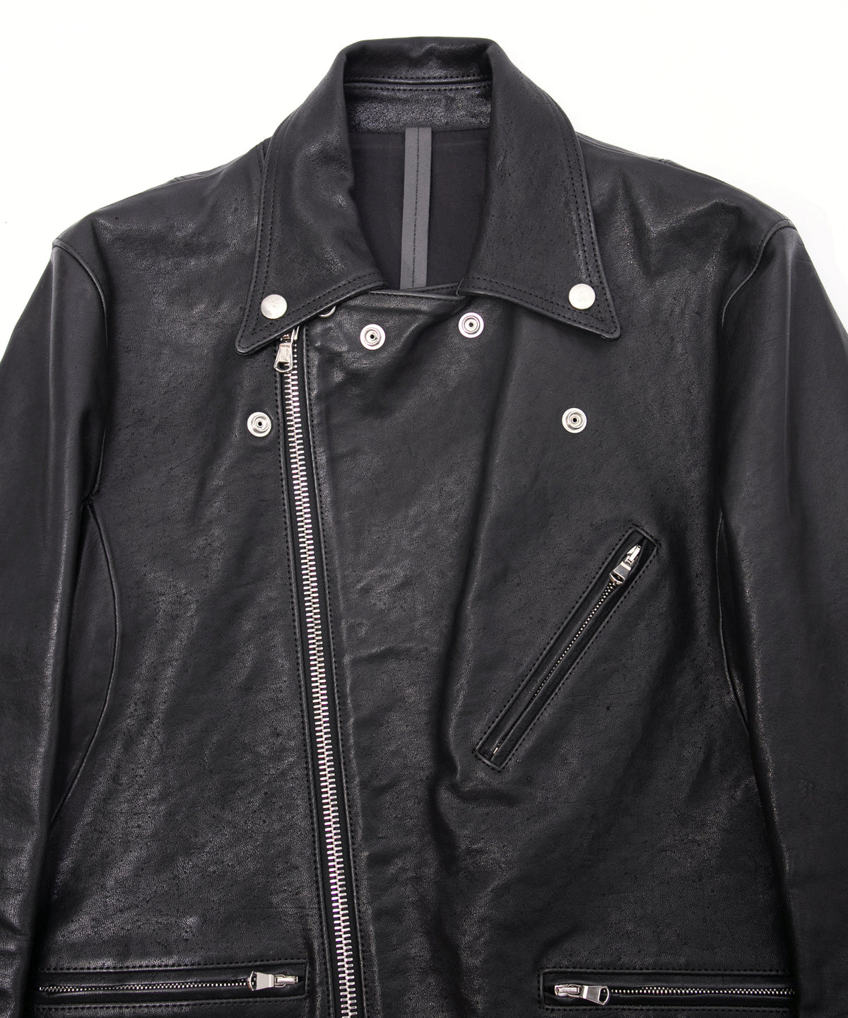 Pit Vegetable Full Tanned Shrank Horsehide SPEEDER Double Riders Jacket - BLACK