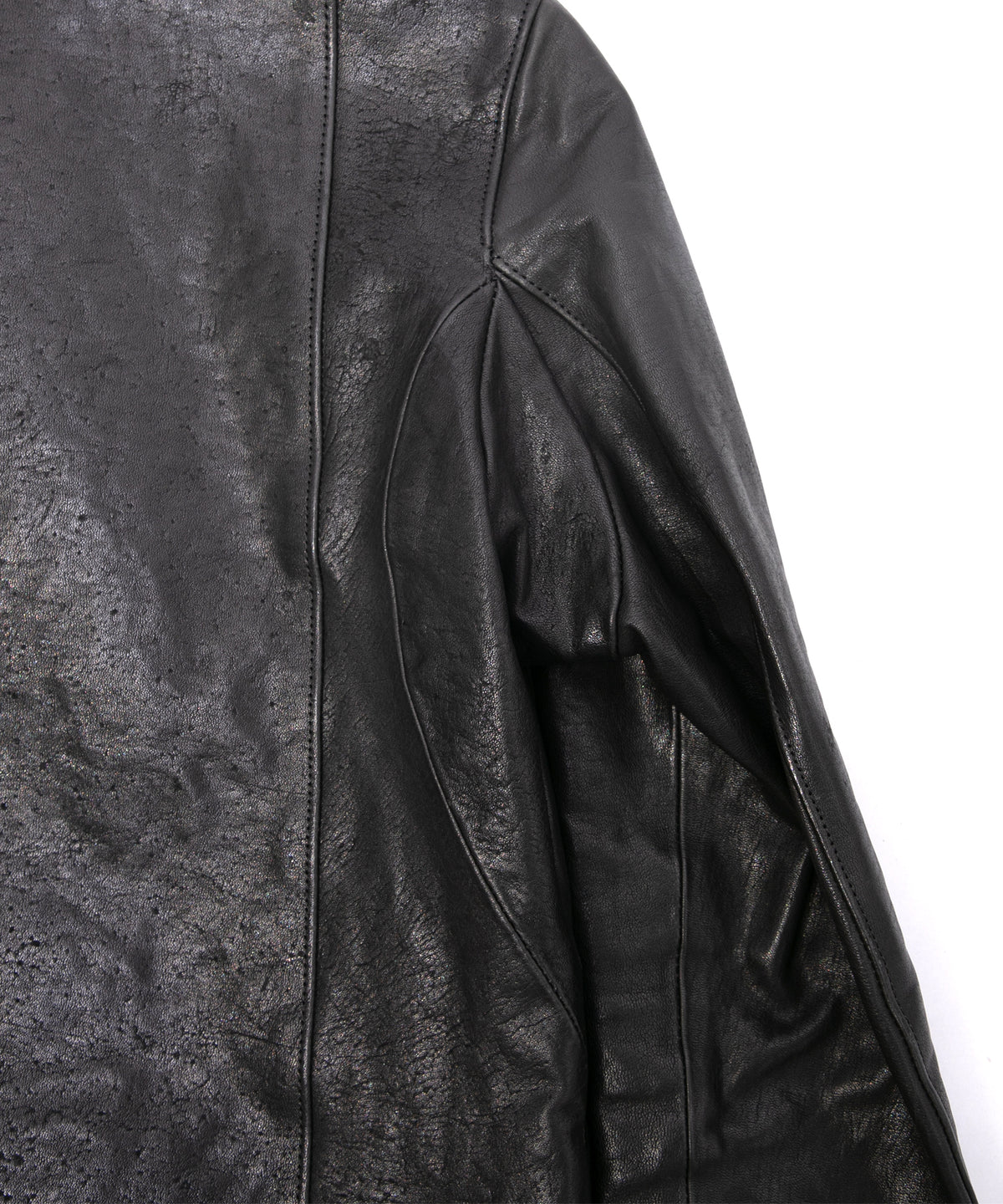 Pit Vegetable Full Tanned Shrank Horsehide SPEEDER Double Riders Jacket - BLACK