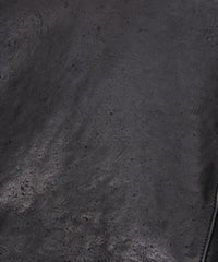 Pit Vegetable Full Tanned Shrank Horsehide SPEEDER Double Riders Jacket - BLACK