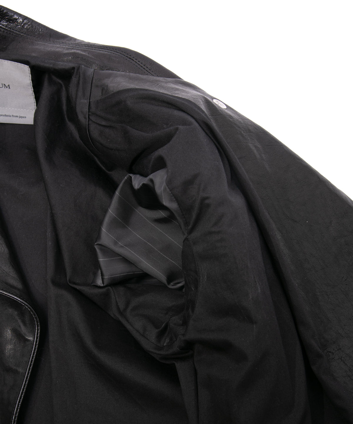 フルタンニン ピット鞣し シュリンク ホースハイド LIST ダブルライダースジャケット - BLACK