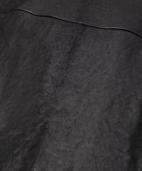 フルタンニン ピット鞣し シュリンク ホースハイド LIST ダブルライダースジャケット - BLACK