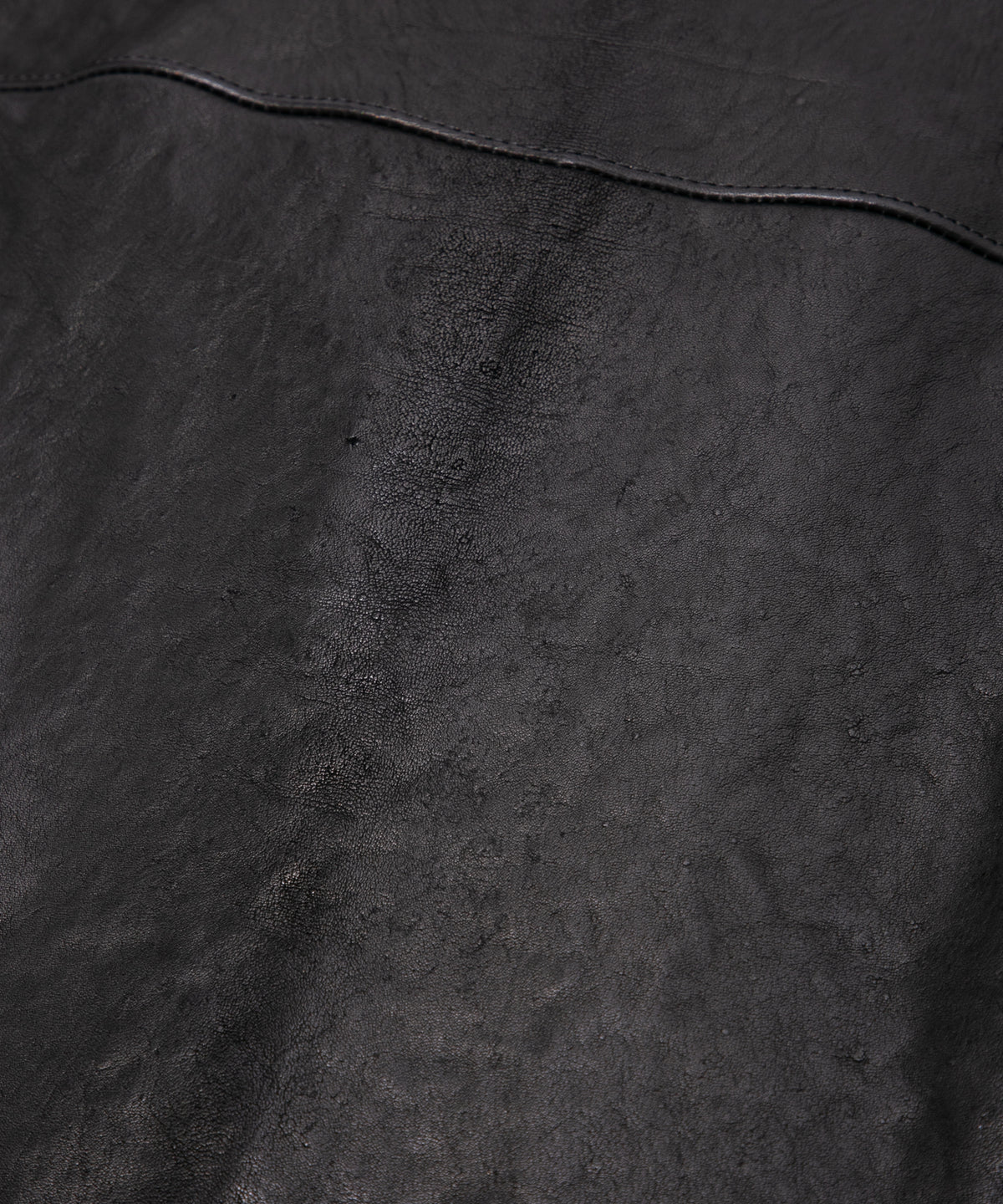 フルタンニン ピット鞣し シュリンク ホースハイド LIST ダブルライダースジャケット - BLACK