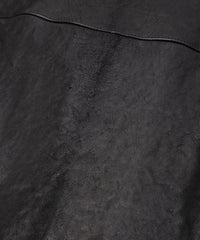 フルタンニン ピット鞣し シュリンク ホースハイド LIST ダブルライダースジャケット - BLACK