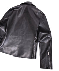 フルベジタブルタンニン鞣し ダブルショルダー TRIGGER ダブルライダースジャケット - BLACK