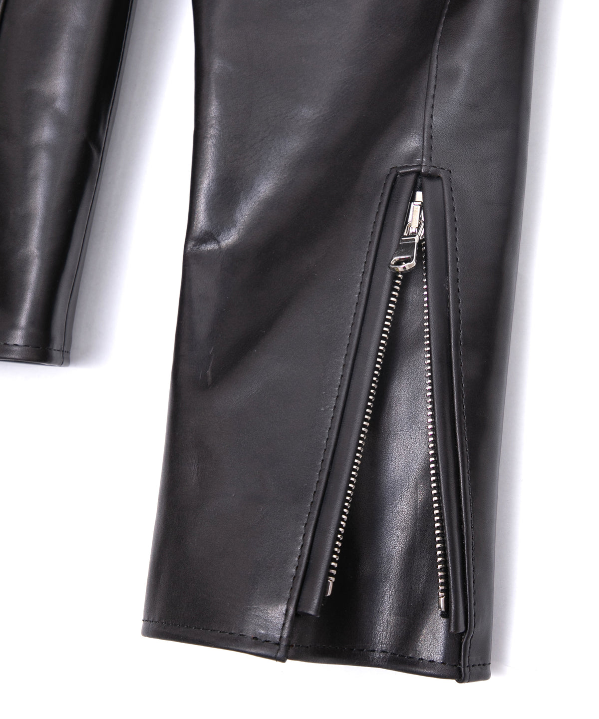 フルベジタブルタンニン鞣し ダブルショルダー TRIGGER ダブルライダースジャケット - BLACK