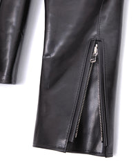 フルベジタブルタンニン鞣し ダブルショルダー TRIGGER ダブルライダースジャケット - BLACK