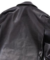 フルベジタブルタンニン鞣し ダブルショルダー TRIGGER ダブルライダースジャケット - BLACK