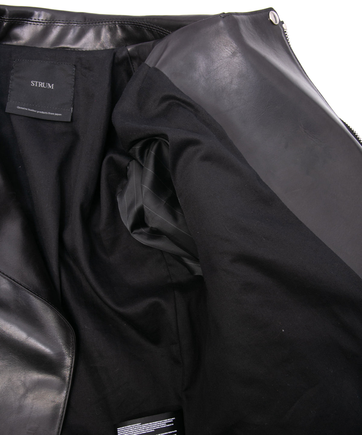 フルベジタブルタンニン鞣し ダブルショルダー JOEY ダブルライダースジャケット - BLACK