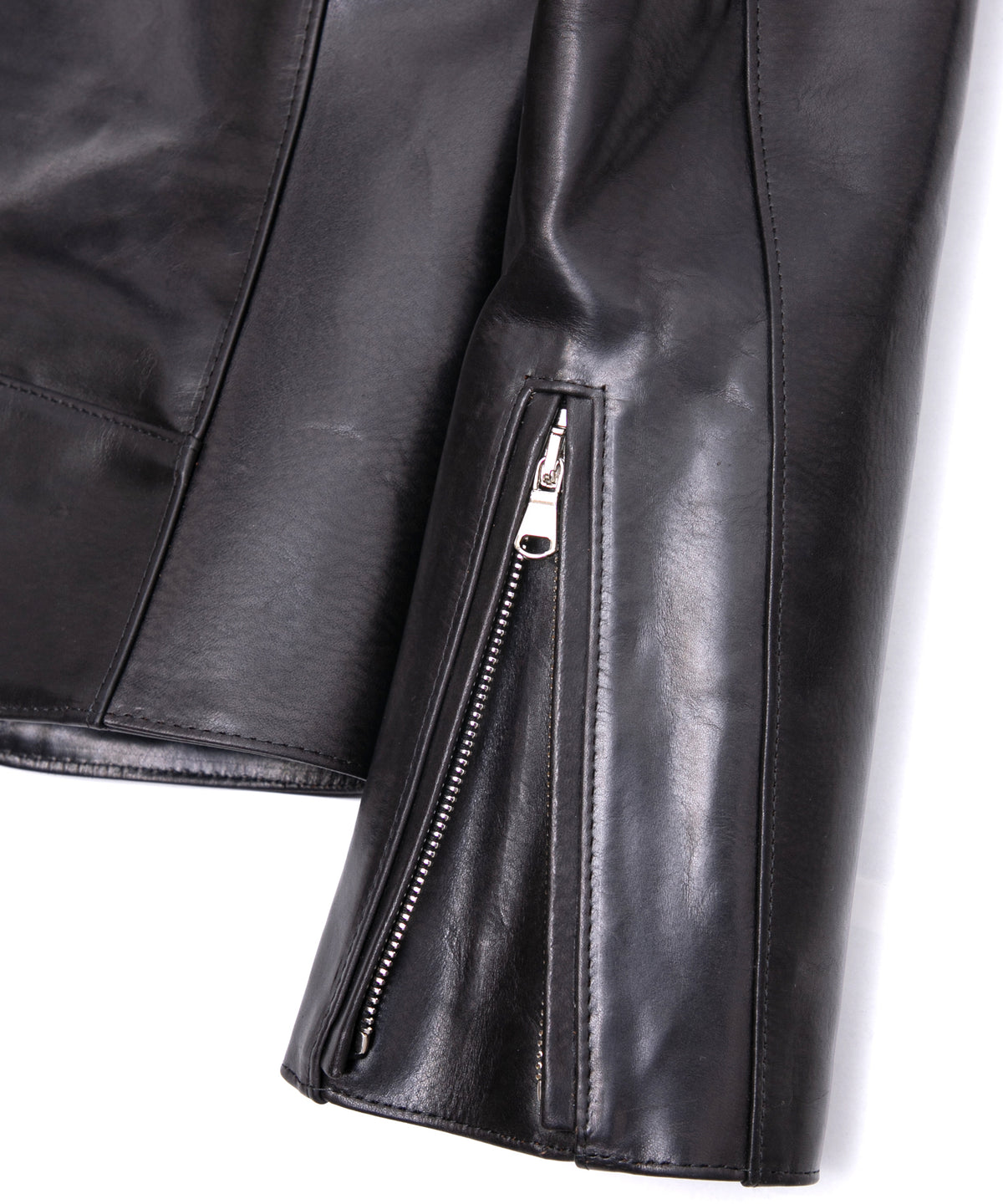 フルベジタブルタンニン鞣し ダブルショルダー JOEY ダブルライダースジャケット - BLACK