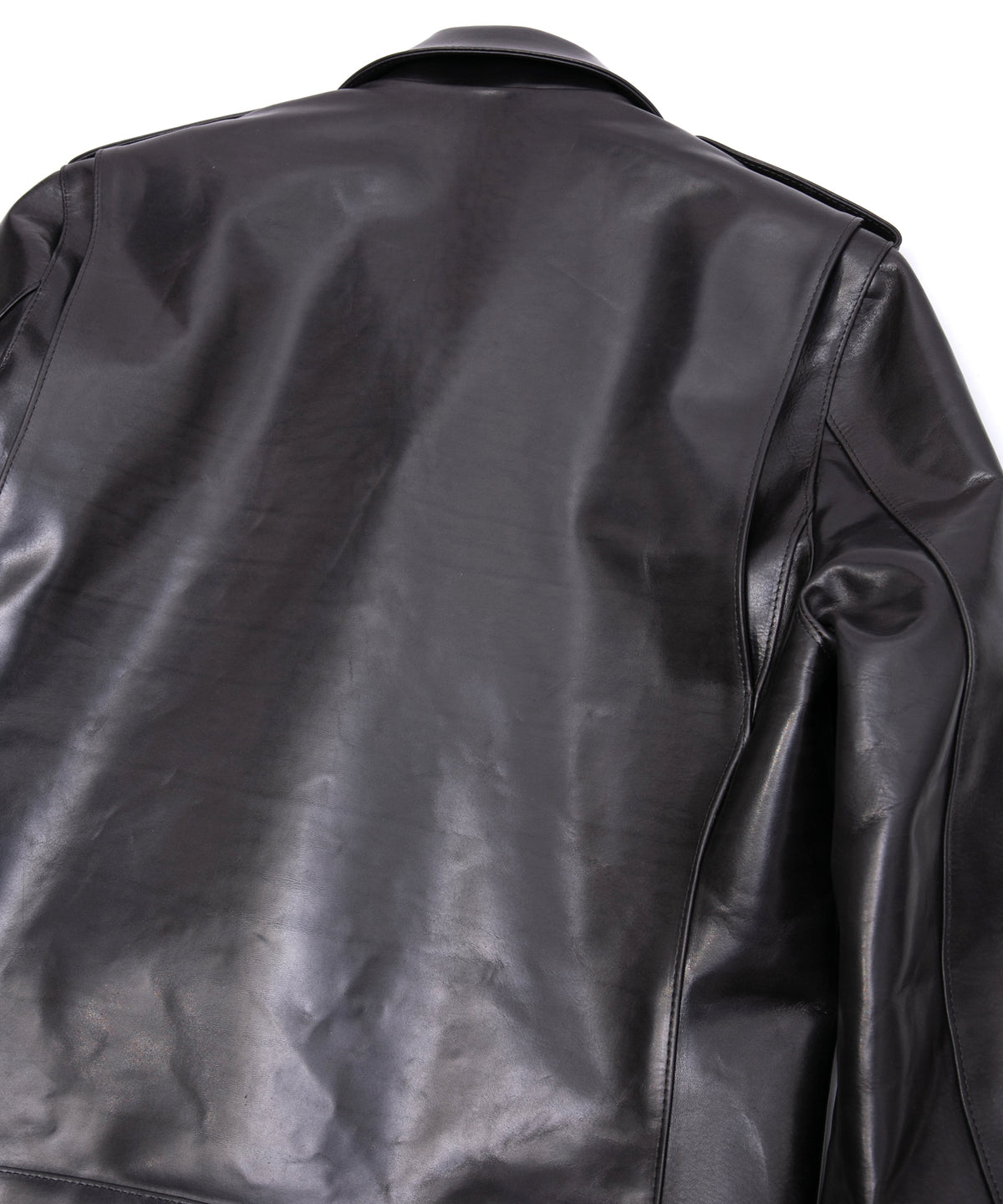 フルベジタブルタンニン鞣し ダブルショルダー JOEY ダブルライダースジャケット - BLACK