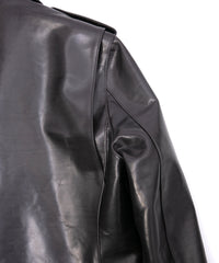 フルベジタブルタンニン鞣し ダブルショルダー JOEY ダブルライダースジャケット - BLACK