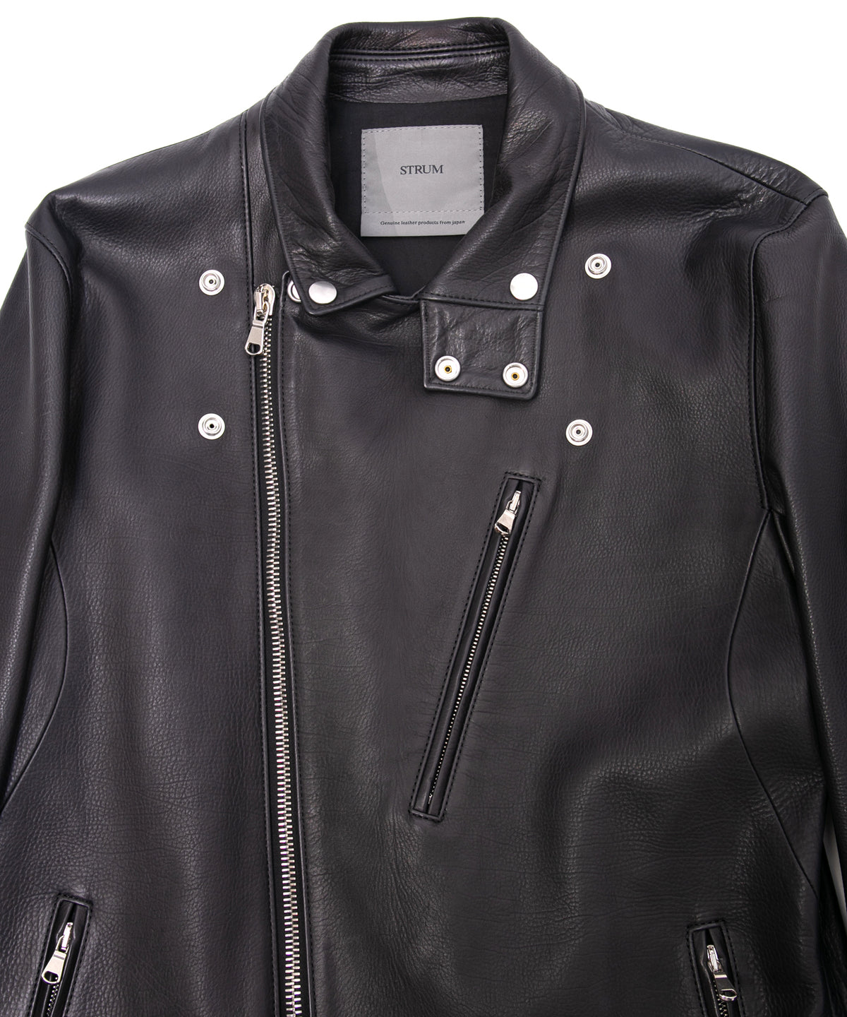 Oil Calfskin BIRD MAN Double Riders - BLACK