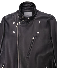 Oil Calfskin BIRD MAN Double Riders - BLACK