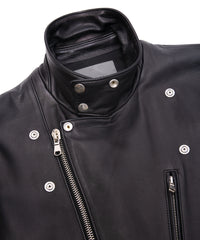 Oil Calfskin BIRD MAN Double Riders - BLACK