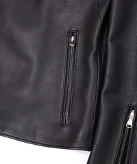 Oil Calfskin BIRD MAN Double Riders - BLACK