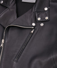 Oil Calfskin BIRD MAN Double Riders - BLACK