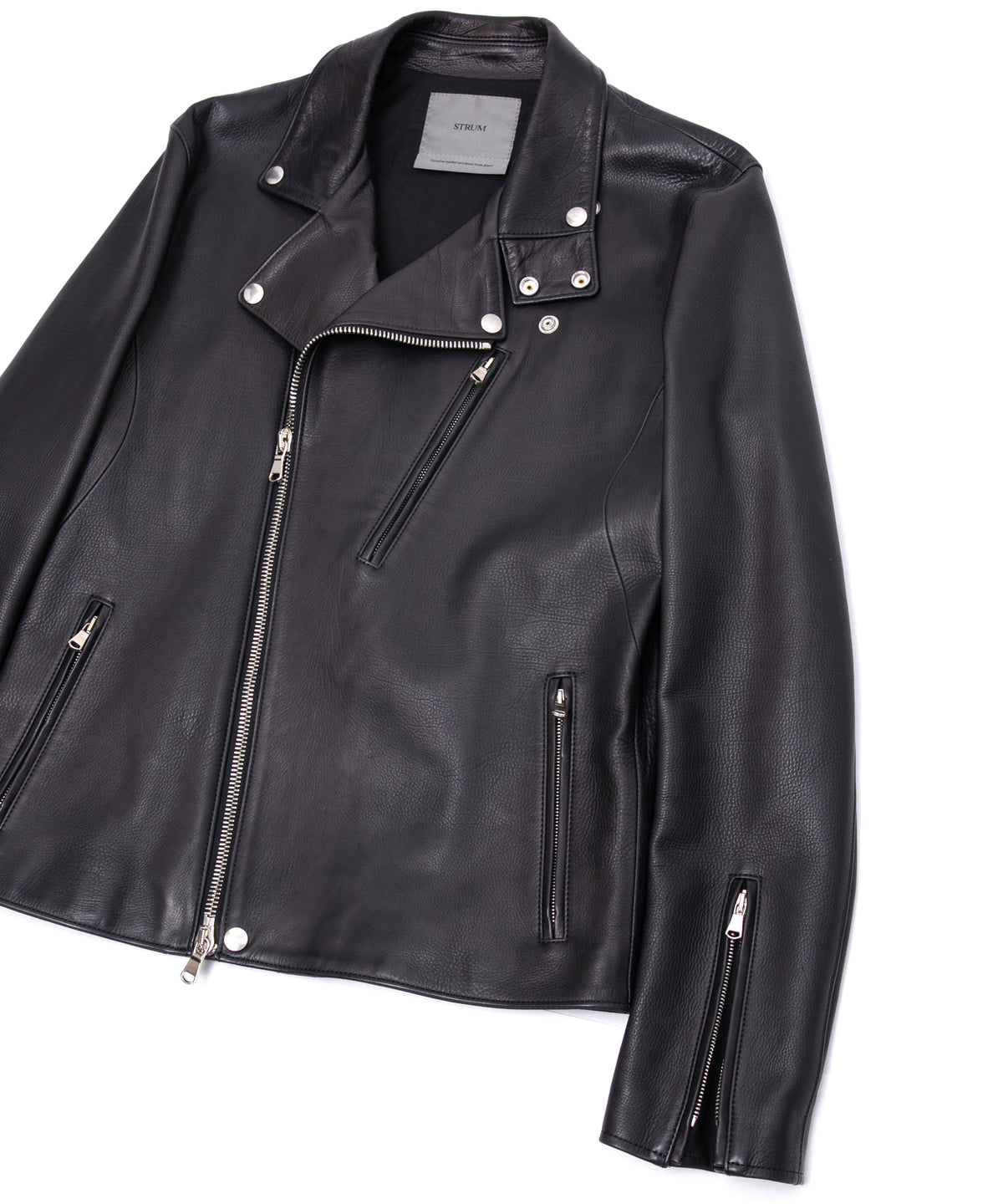 Oil Calfskin BIRD MAN Double Riders - BLACK