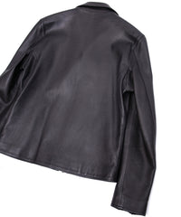 オイルカーフ BIRD MAN ダブルライダースジャケット - BLACK