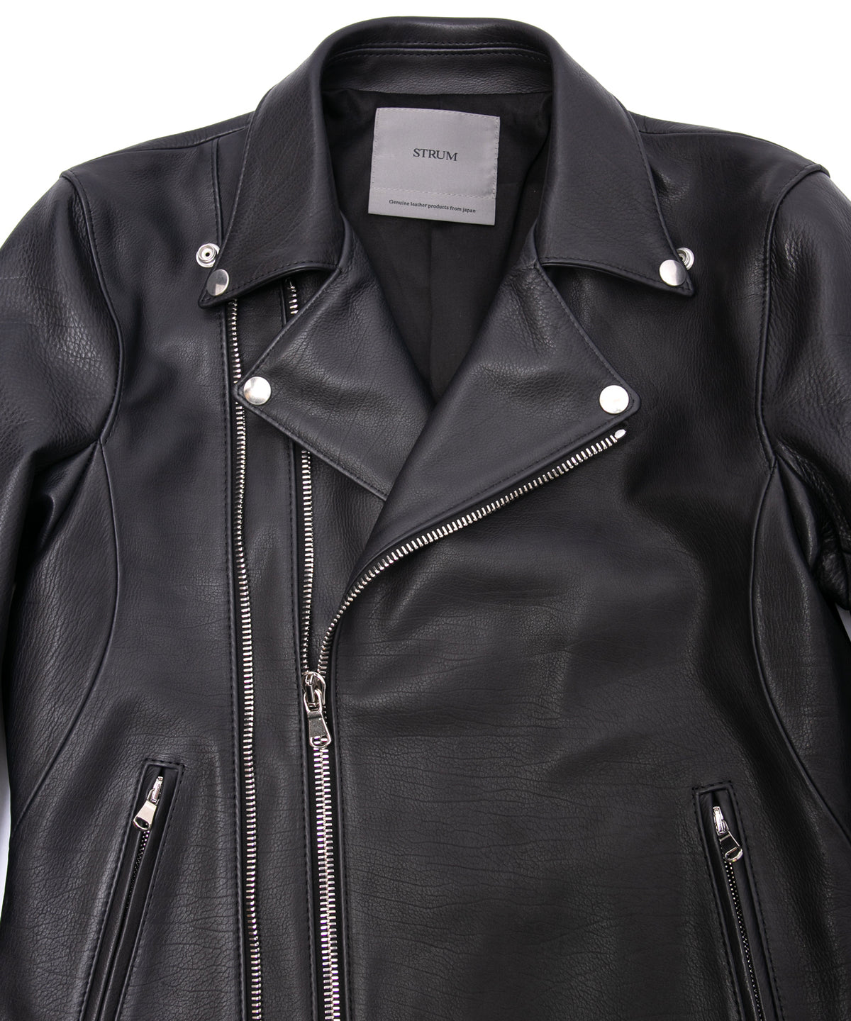 オイルカーフ RAVEN ダブルライダースジャケット - BLACK