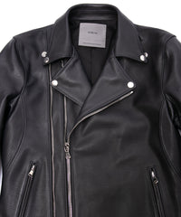 オイルカーフ RAVEN ダブルライダースジャケット - BLACK