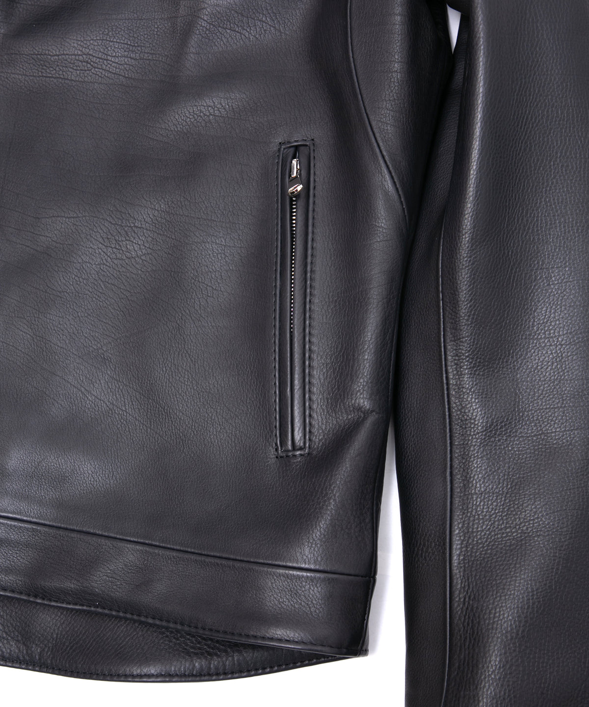 オイルカーフ RAVEN ダブルライダースジャケット - BLACK