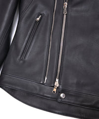 Oil Calfskin RAVEN Double Riders - BLACK