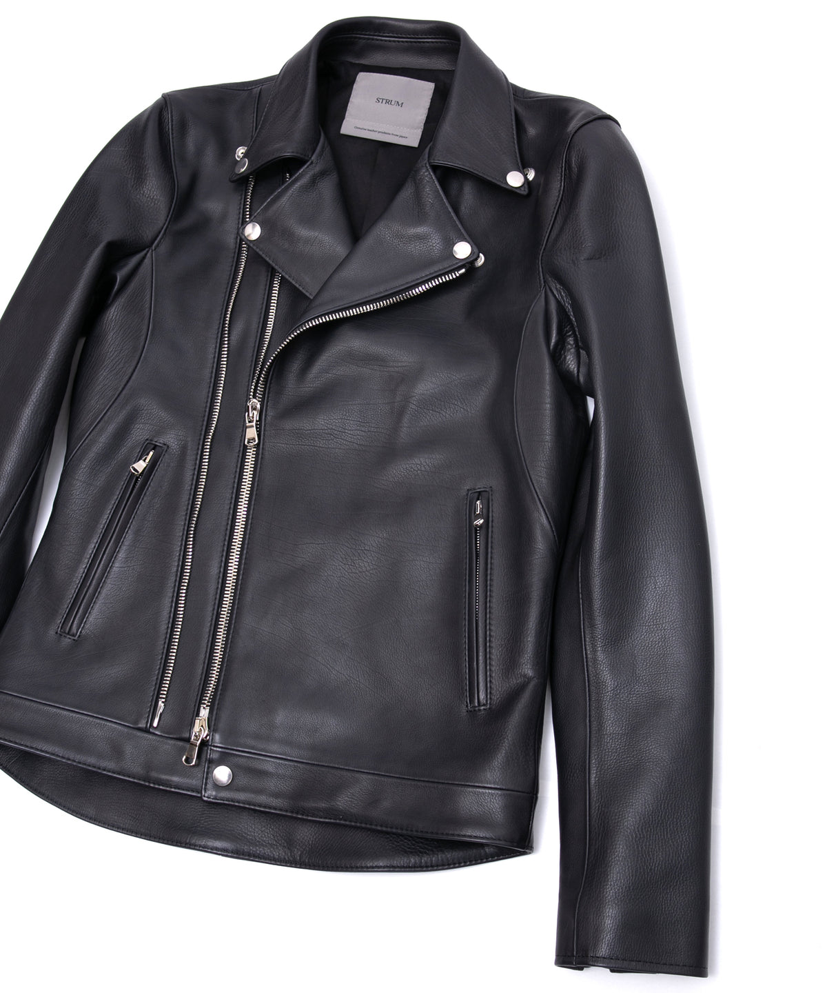 Oil Calfskin RAVEN Double Riders - BLACK