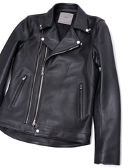 Oil Calfskin RAVEN Double Riders - BLACK