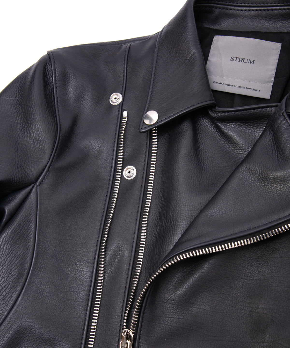 Oil Calfskin RAVEN Double Riders - BLACK