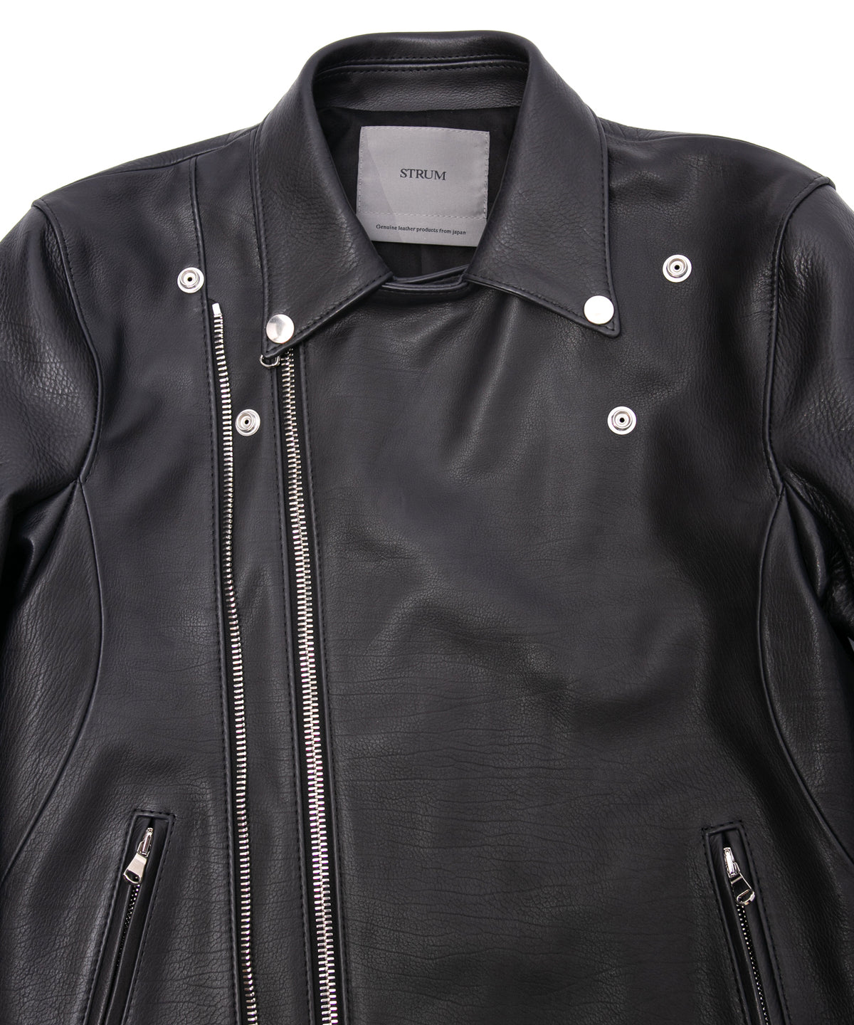 オイルカーフ RAVEN ダブルライダースジャケット - BLACK