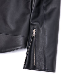 オイルカーフ RAVEN ダブルライダースジャケット - BLACK