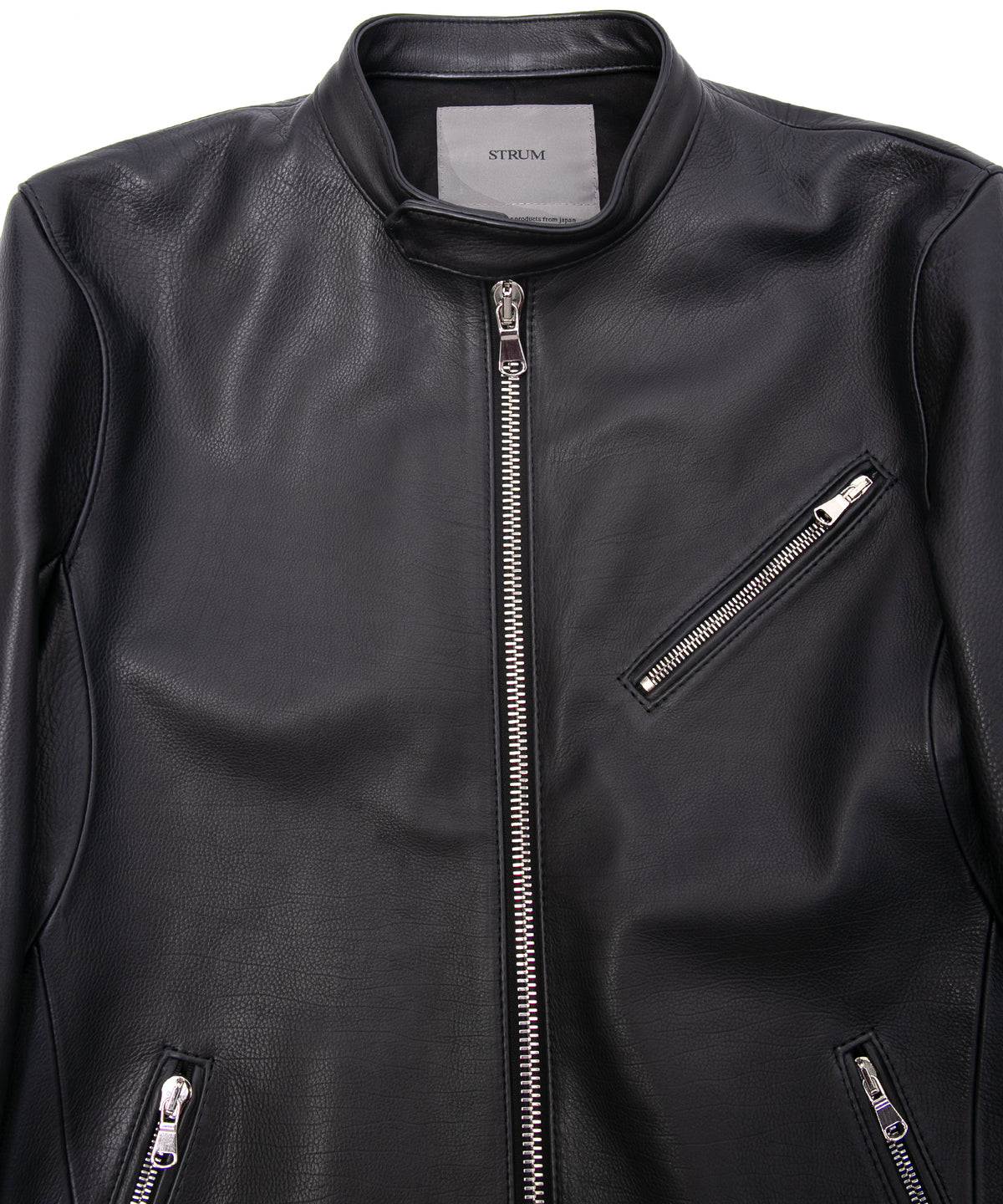 オイルカーフ SLATER シングルライダースジャケット - BLACK