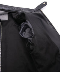 オイルカーフ SLATER シングルライダースジャケット - BLACK