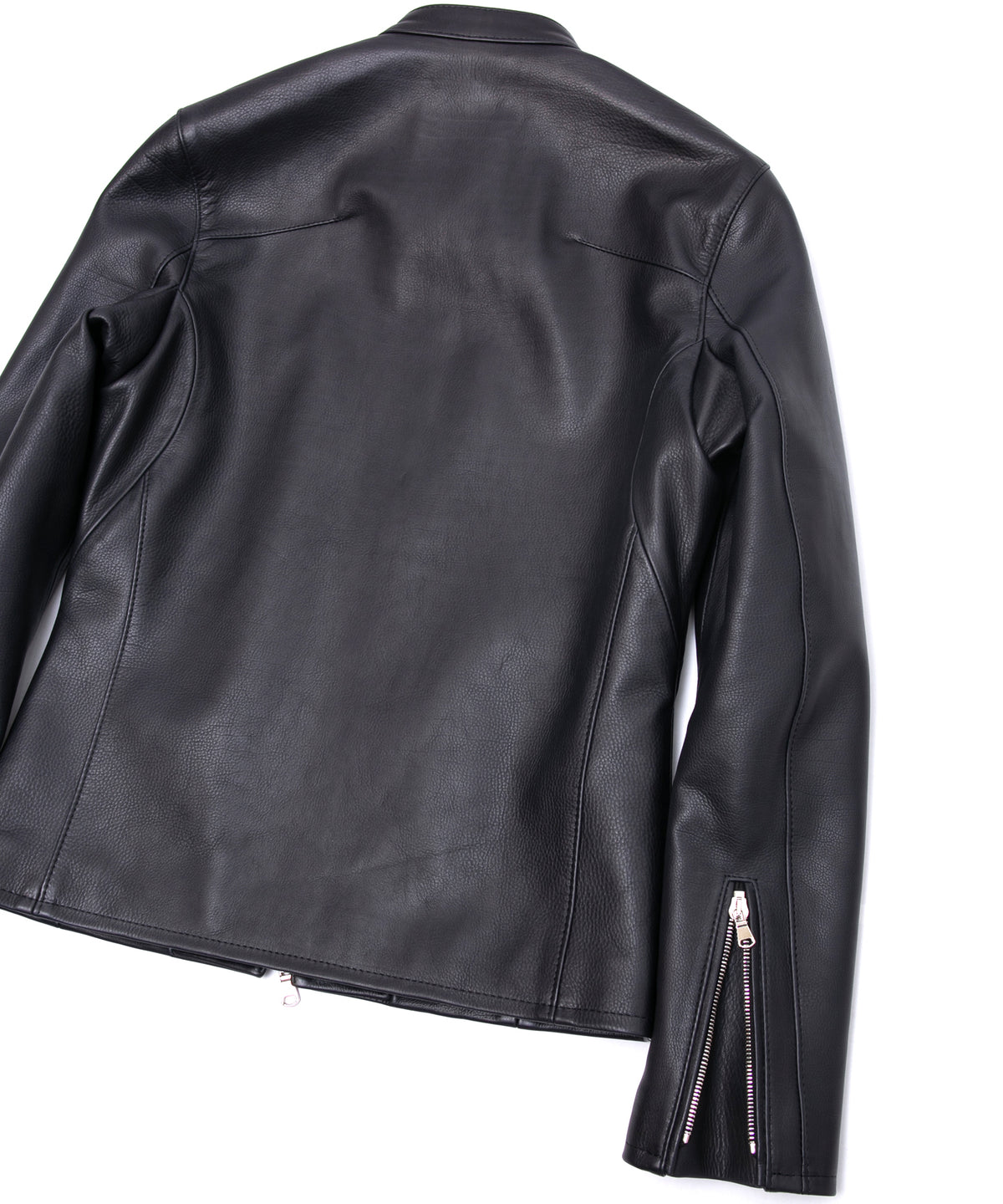 オイルカーフ SLATER シングルライダースジャケット - BLACK