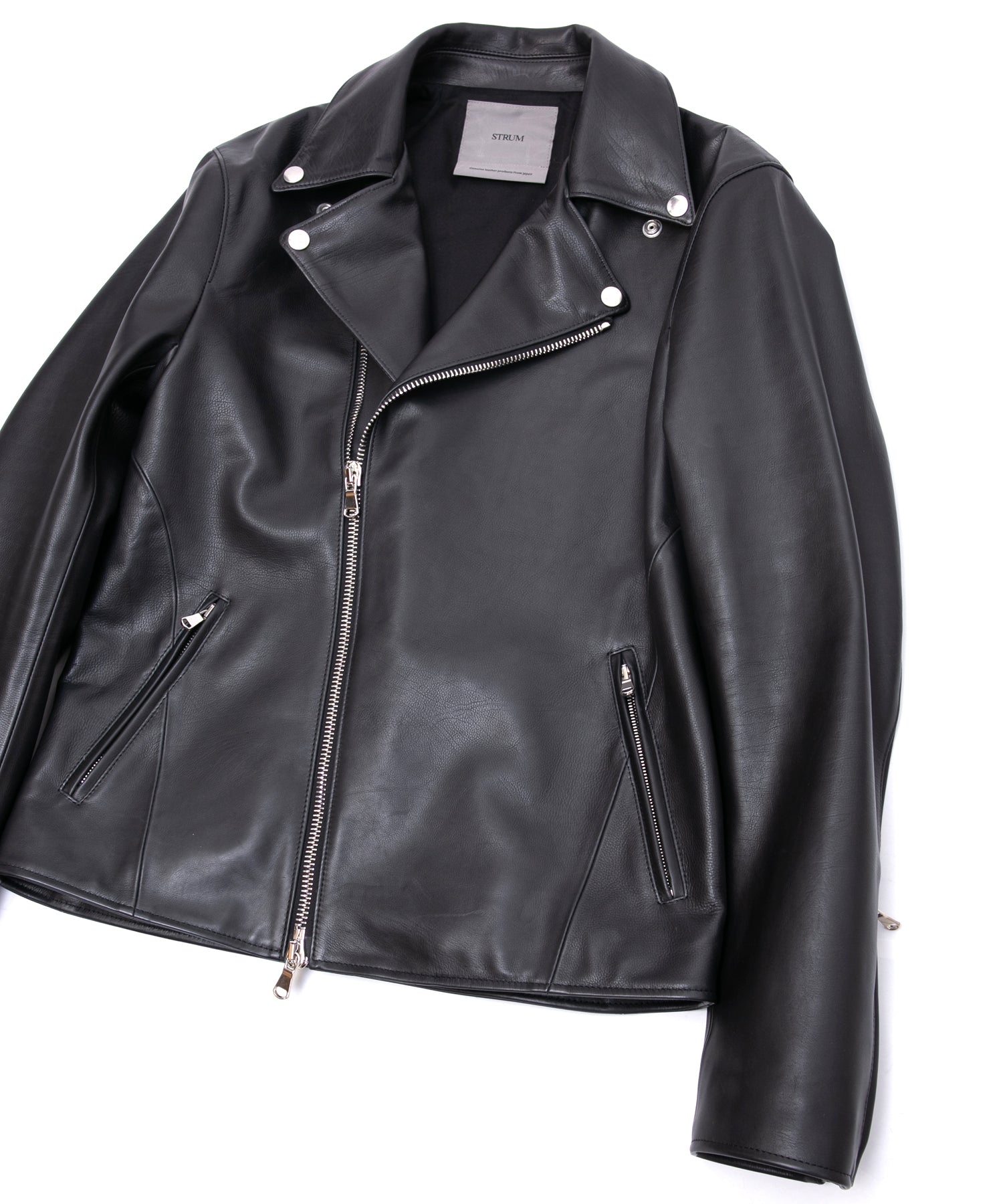 オイルカーフ TRIGGER ダブルライダースジャケット - BLACK – STRUM