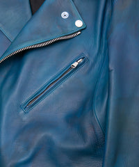 Hybrid Vegetable Tanned Calfskin Garment Burning Dyed SPEEDER Double Riders - DARK VIRIDIAN