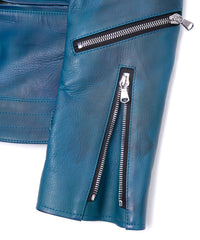 Hybrid Vegetable Tanned Calfskin Garment Burning Dyed SPEEDER Double Riders - DARK VIRIDIAN