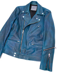 Hybrid Vegetable Tanned Calfskin Garment Burning Dyed SPEEDER Double Riders - DARK VIRIDIAN