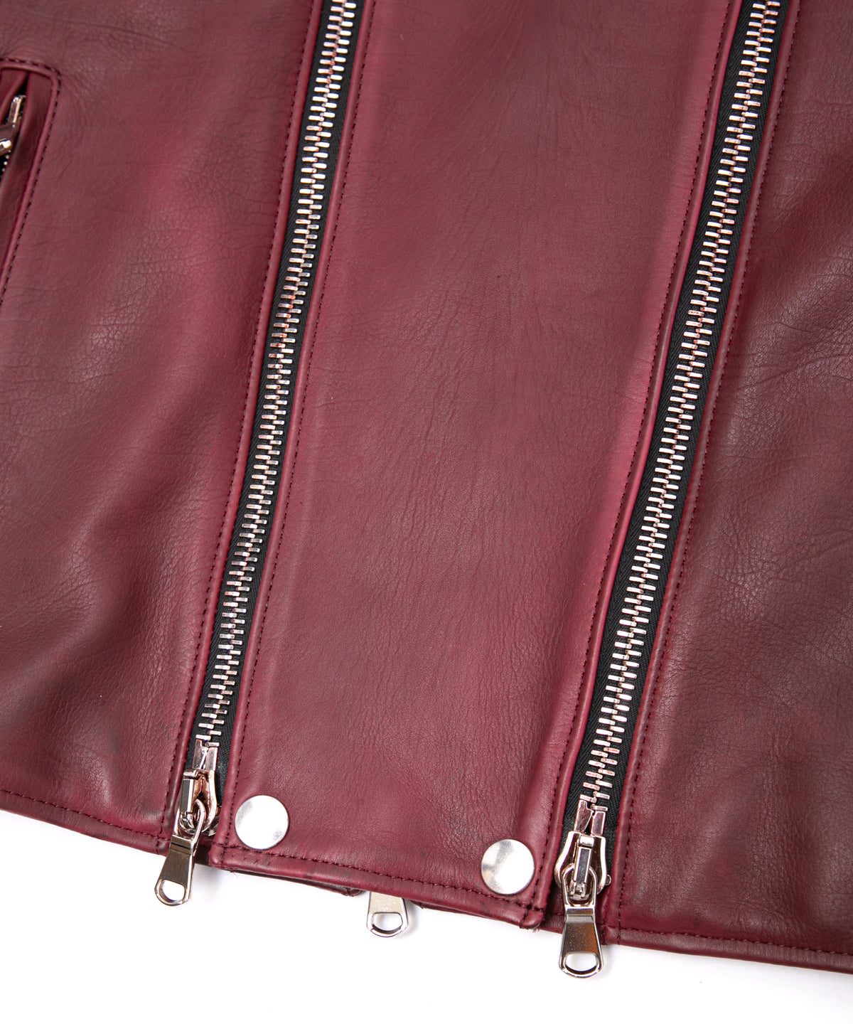 ハイブリッド タンニン鞣し カーフスキン Burning Dyed（燃焼製品染め）GHOST ダブルライダースジャケット- BURN RED