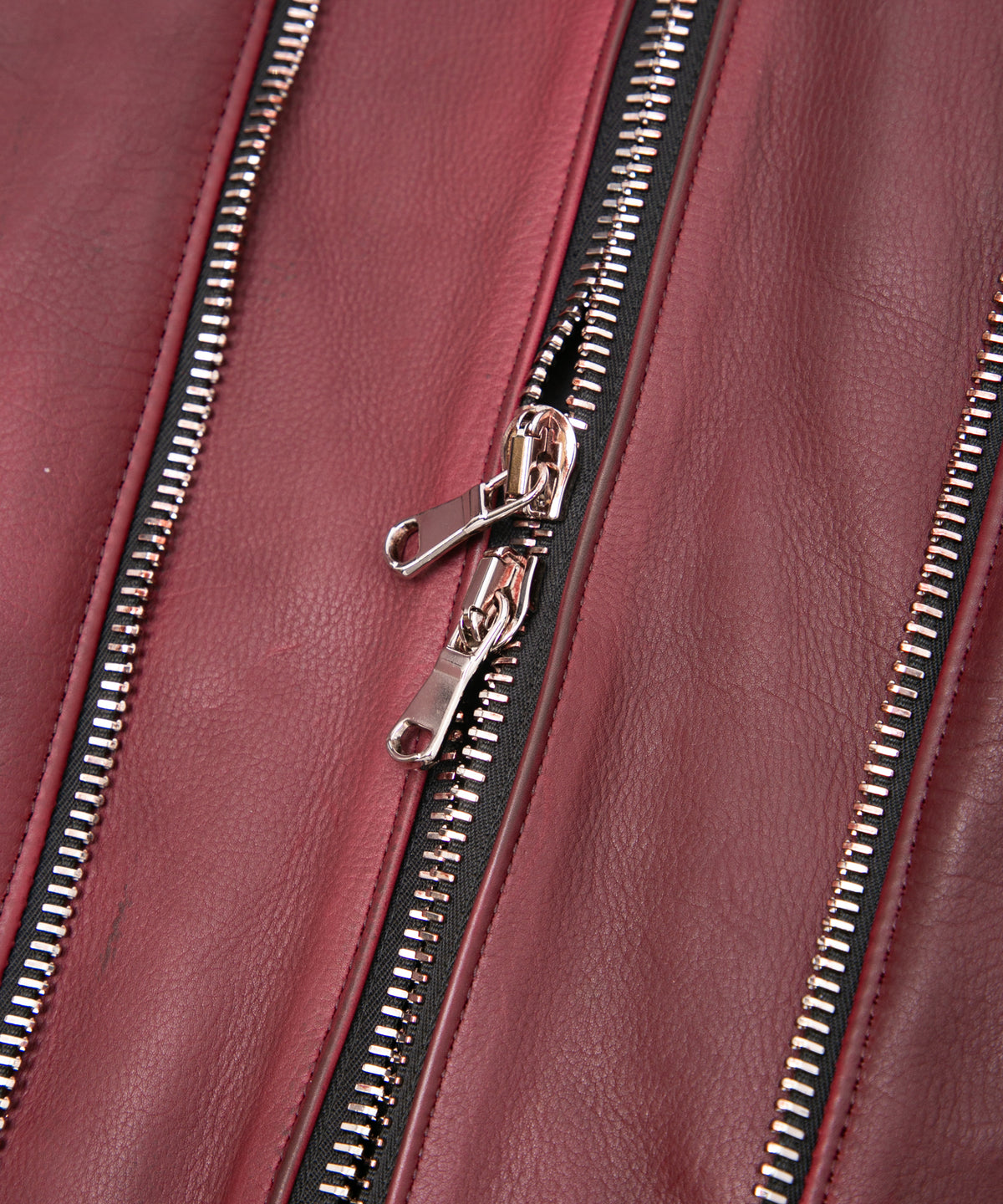 ハイブリッド タンニン鞣し カーフスキン Burning Dyed（燃焼製品染め）GHOST ダブルライダースジャケット- BURN RED