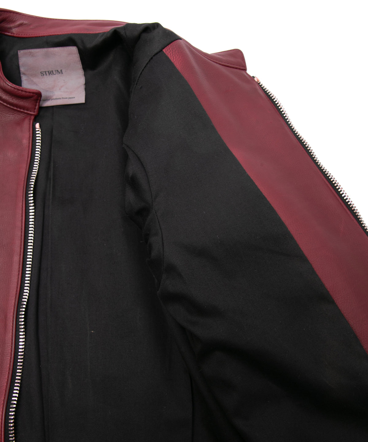 ハイブリッド タンニン鞣し カーフスキン Burning Dyed（燃焼製品染め）GHOST ダブルライダースジャケット- BURN RED