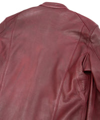 ハイブリッド タンニン鞣し カーフスキン Burning Dyed（燃焼製品染め）GHOST ダブルライダースジャケット- BURN RED