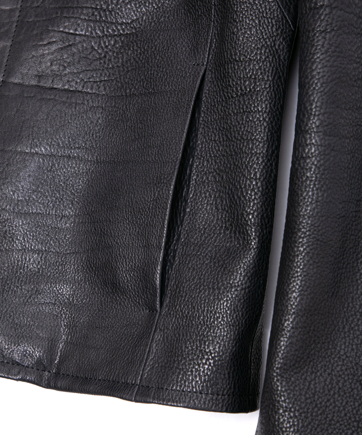 フルベジタブルタンニン鞣し シュリンク イタリアン ダブルショルダー JUDE シングルライダースジャケット - BLACK