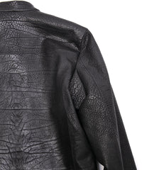 フルベジタブルタンニン鞣し シュリンク イタリアン ダブルショルダー JUDE シングルライダースジャケット - BLACK