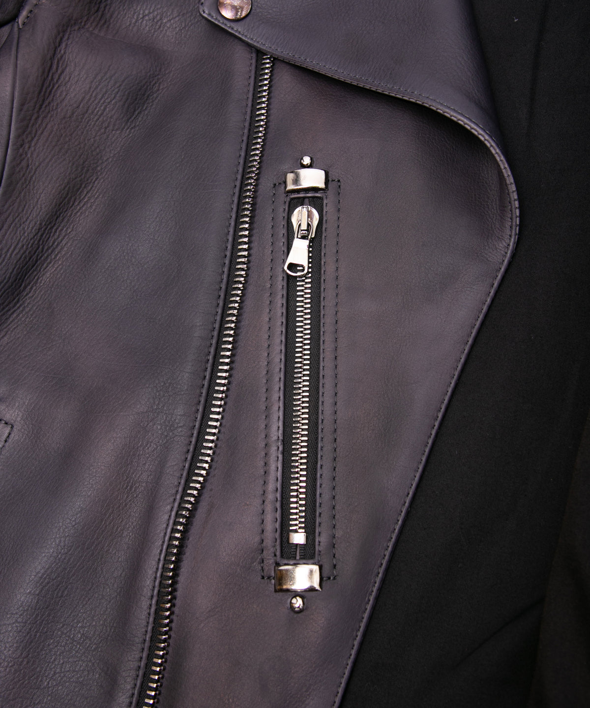 Hybrid Vegetable Tanned Calfskin Garment Burning Dyed HI-FLYER Grande Fit Double Riders - GRAPHITE GRAY