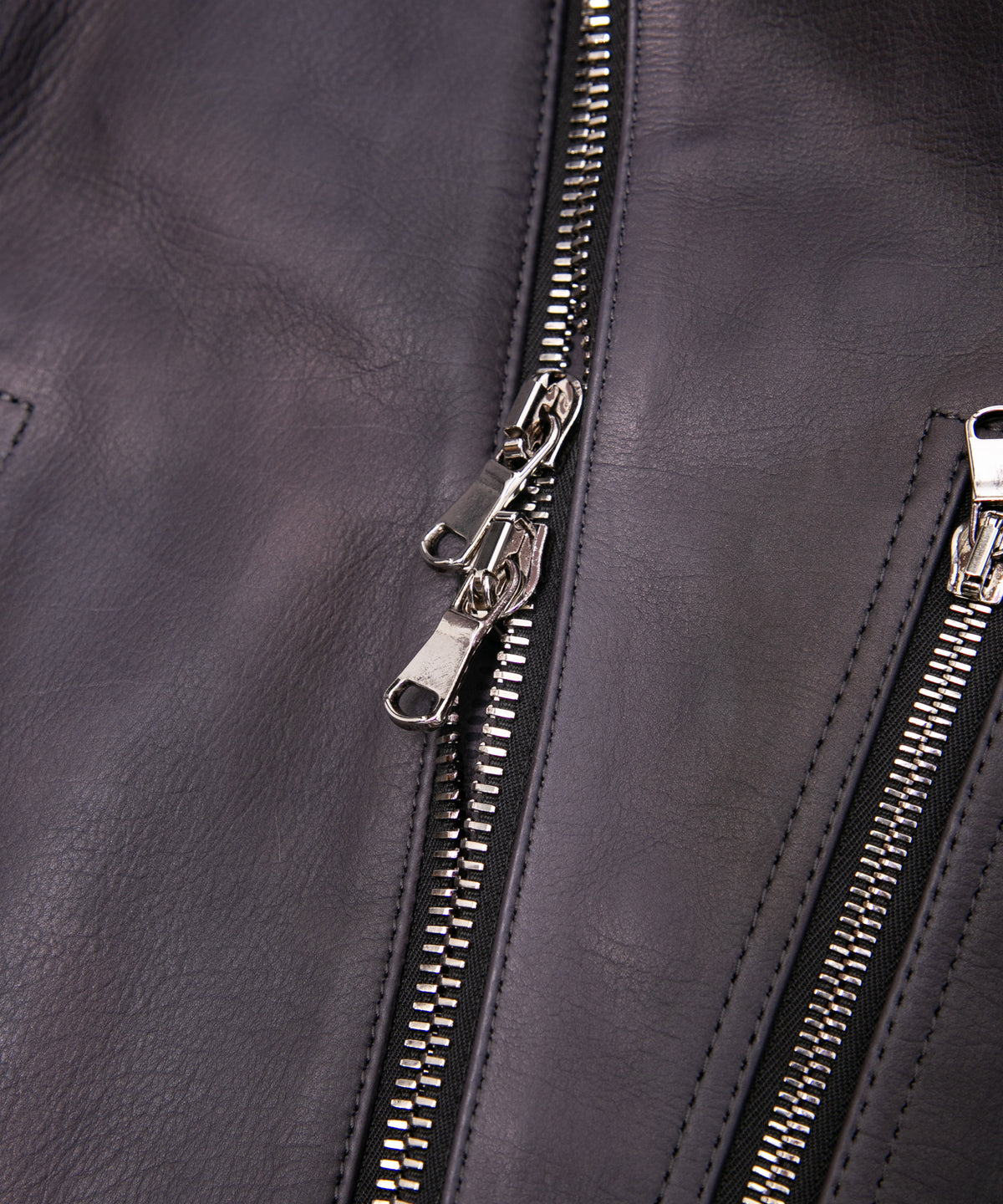 Hybrid Vegetable Tanned Calfskin Garment Burning Dyed HI-FLYER Grande Fit Double Riders - GRAPHITE GRAY