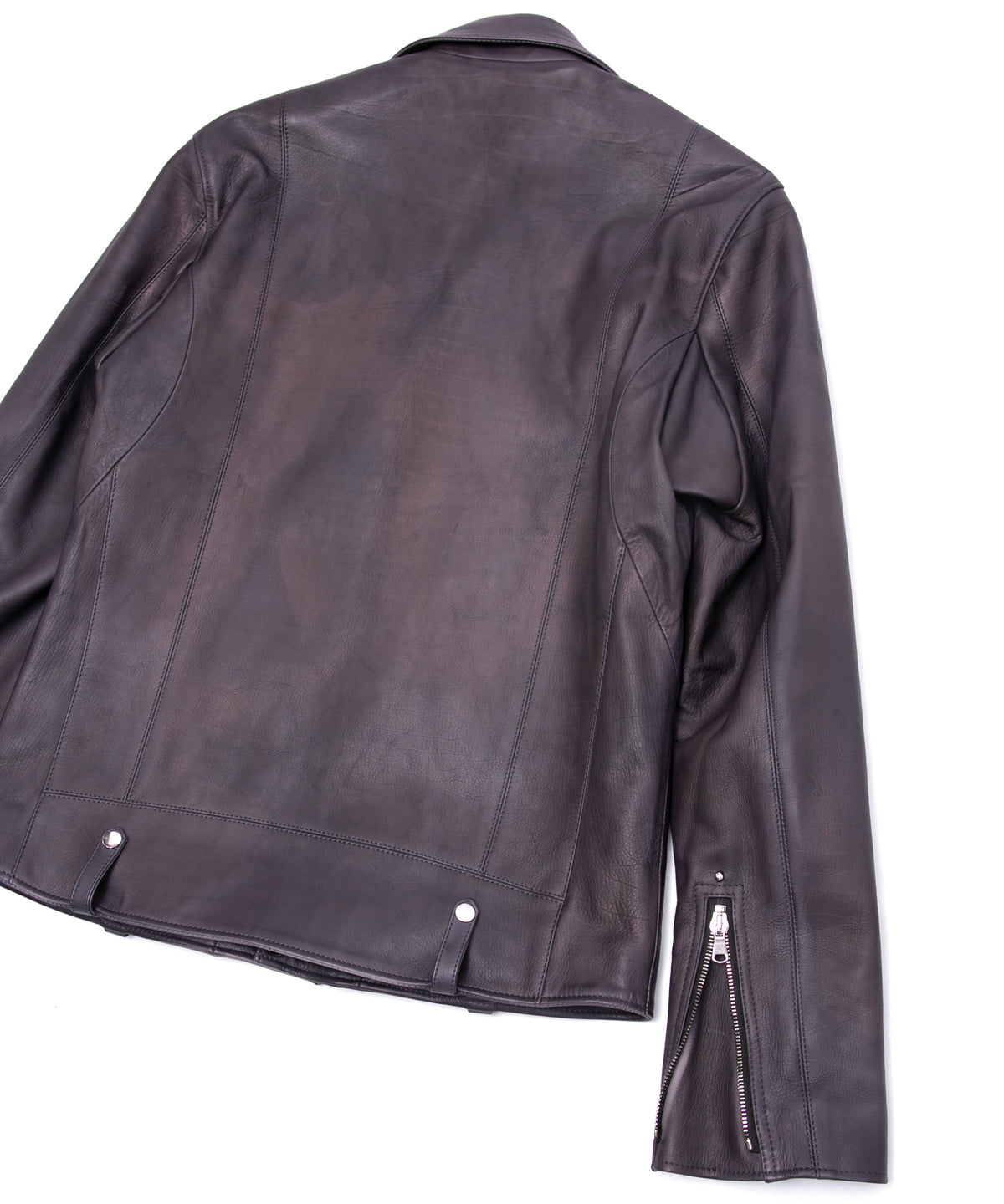 Hybrid Vegetable Tanned Calfskin Garment Burning Dyed HI-FLYER Grande Fit Double Riders - GRAPHITE GRAY