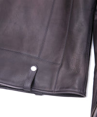 Hybrid Vegetable Tanned Calfskin Garment Burning Dyed HI-FLYER Grande Fit Double Riders - GRAPHITE GRAY