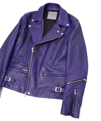 フルベジタブルタンニン鞣し イタリアン シュリンク ダブルショルダー Burning Dyed（燃焼製品染め）LIST ダブルライダースジャケット- CATHEDRAL