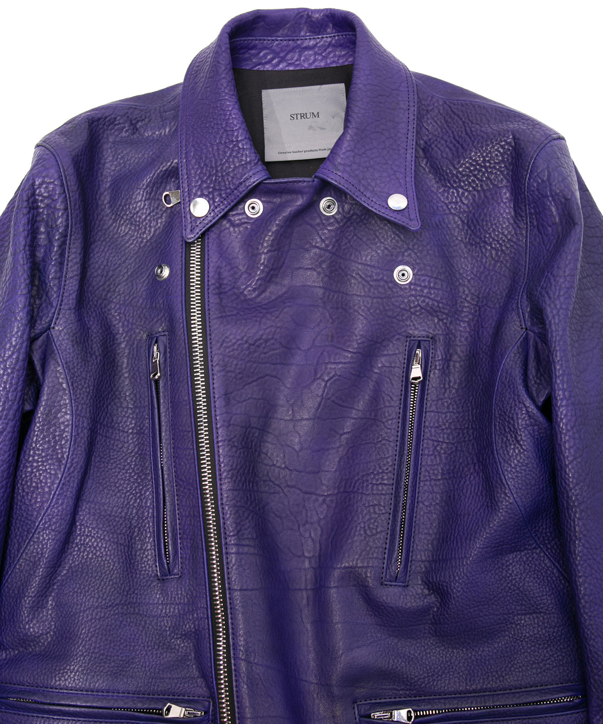 フルベジタブルタンニン鞣し イタリアン シュリンク ダブルショルダー Burning Dyed（燃焼製品染め）LIST ダブルライダースジャケット- CATHEDRAL